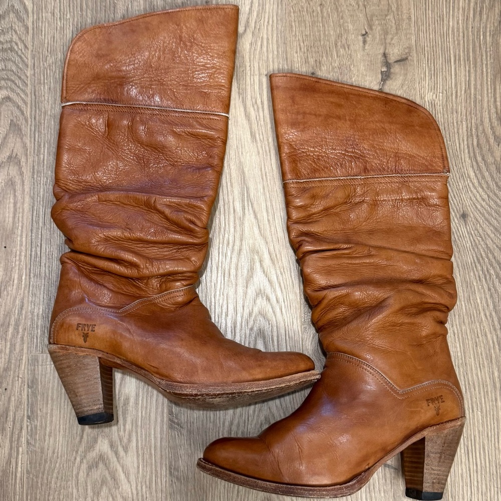 Frye Women's Brown Leather Heeled Boots